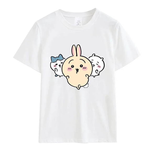 Anime Chiikawa T-Shirt Short-Sleeve Y2K Tops Summer Crewneck Tees