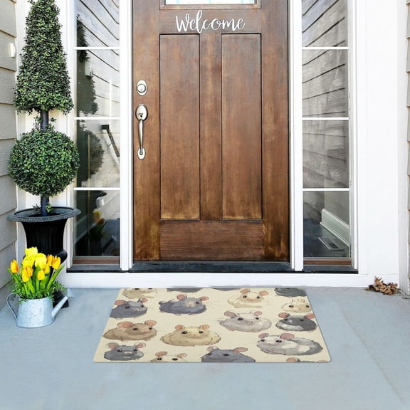 Anime Chinchilla Highly Absorbent Polyester Doormat Anti-slip Anti-fouling Indoor Outdoor Entrance Welcome Mat 3220in.