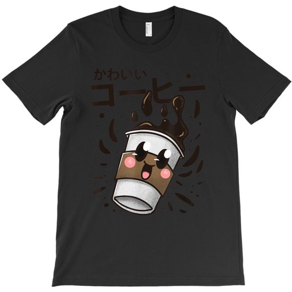 Anime Coffee Kawaii Girls Japanese Katakana Gift Boys Themed Themed H32572 T-Shirt, for Men and Women, Up to Size 5XL