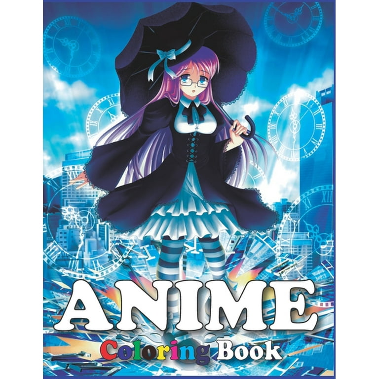 Anime coloring book for teens: 100 japanese anime coloring pages, a  beautiful designs and drawings, for adults too (Paperback)