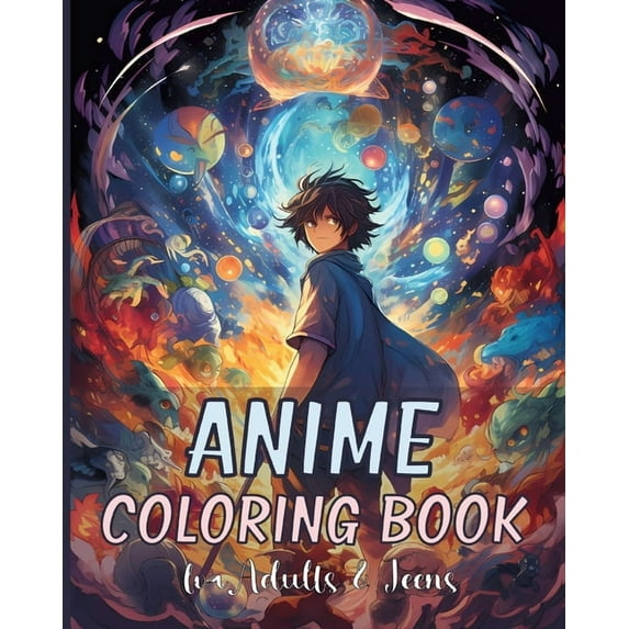Anime Coloring Book: Cute and Beautiful Anime Characters Design for Manga Enthusiasts, (Paperback)