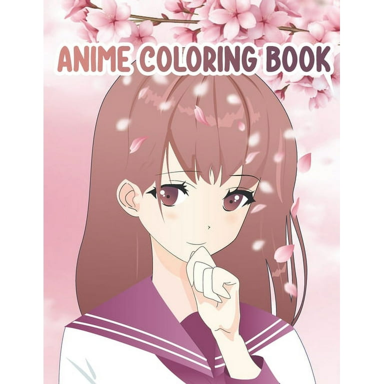 Anime Coloring Book: The big anime and manga coloring book for kids, teens  and all anime lovers. Coloring book printed on one side. Perfect to switch