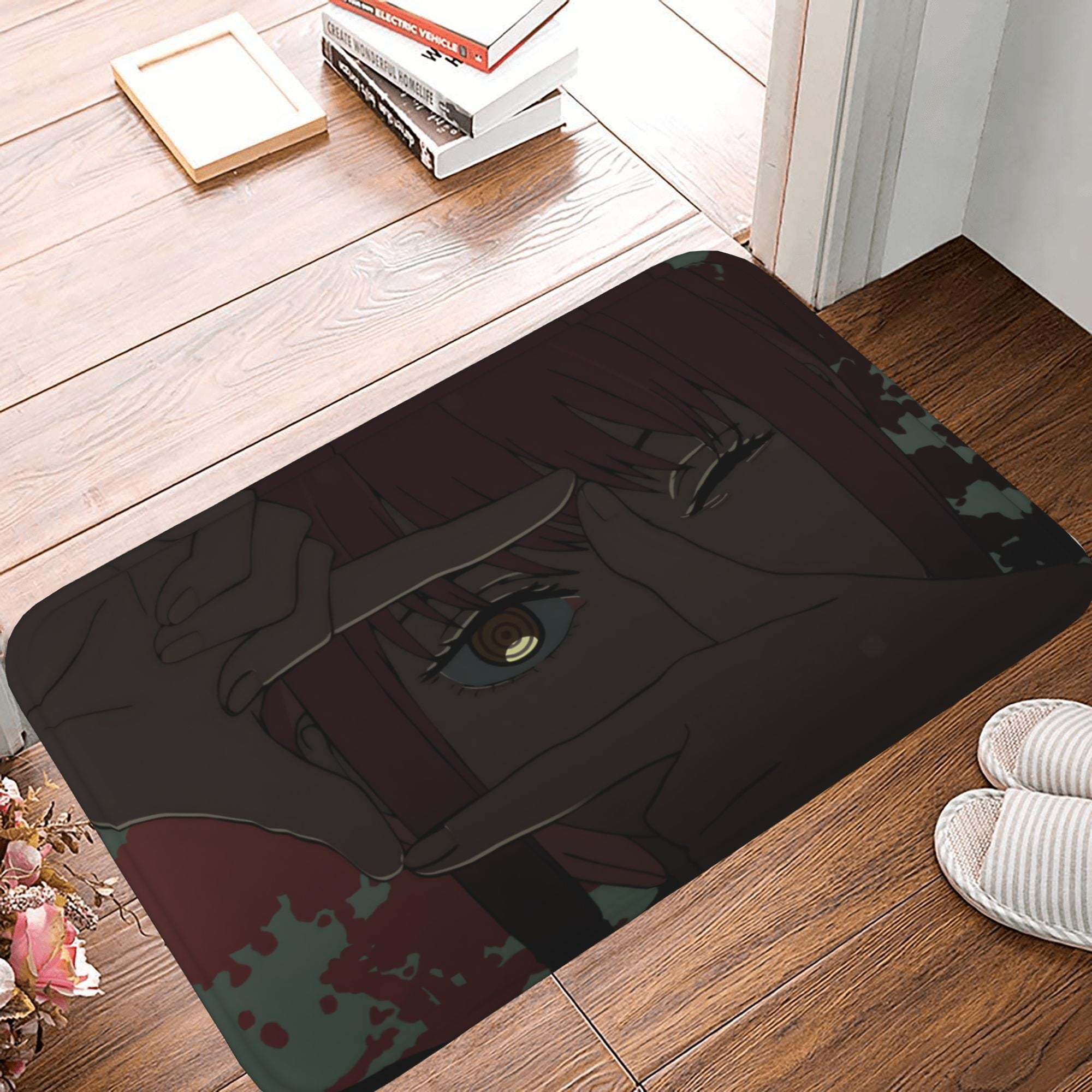 Anime Comic Multi-Size Flannel Non-slip Mat,Chainsaw Man Flannel Floor ...