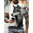 thumbnail image 1 of Anime Cool Wolf Digital Printing Men's fashion Short Sleeve Round Neck T-Shirt, Summer Outdoor, As A Gift, 1 of 13