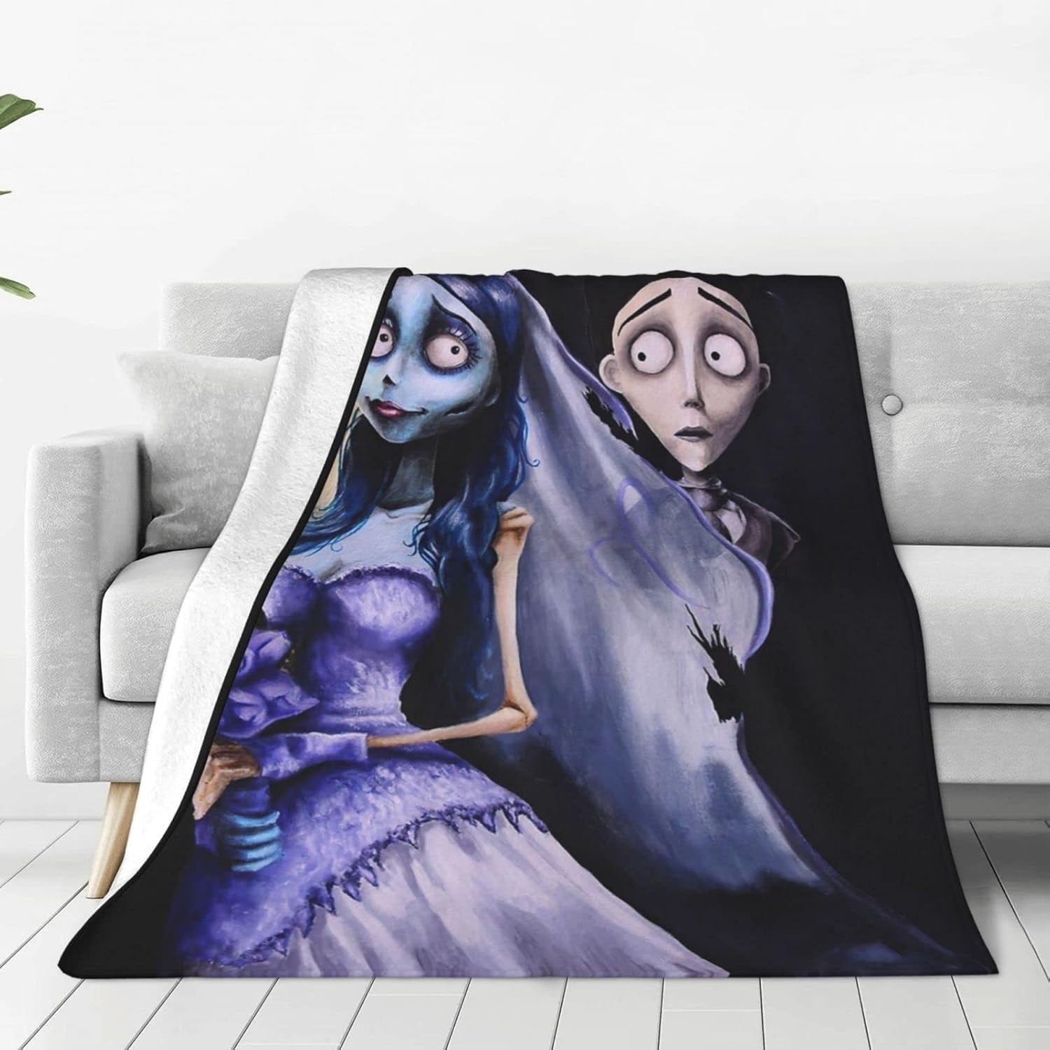 Anime Corpse Bride Throw Blanket for Couch Bed Sofa Travel Camping