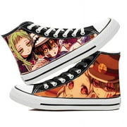 Anime Cosplay Skate Shoes Toilet-bound Hanako-kun Canvas Shoes Unisex High Top Lace-Up Classic Toilet-bound Hanako-kun Manga Patterns Sneakers Fashion Casual Trainers Printing Shoes