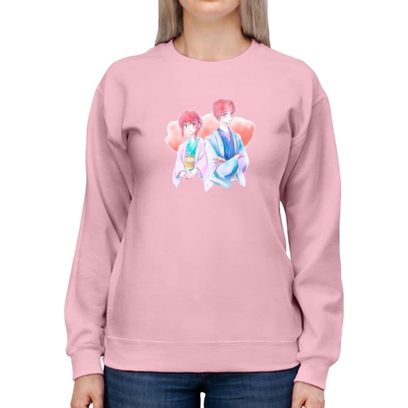 Anime Couple Kimono Yukata Sweatshirt Women -Image by Shutterstock, Female 3X-Large