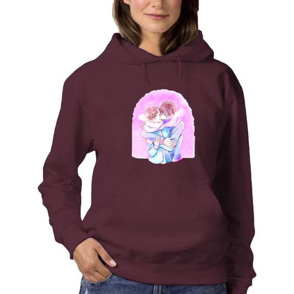 Anime Couple W Scarf Hoodie Women -Image by Shutterstock, Female 4X-Large