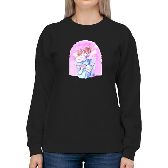 Anime Couple W Scarf Sweatshirt Women -Image by Shutterstock, Female Medium