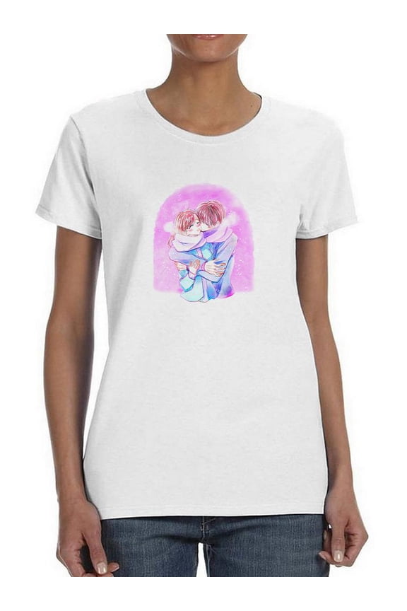 Anime Couple W Scarf T-Shirt Women -Image by Shutterstock, Female Small