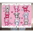 thumbnail image 1 of Ambesonne Anime Curtains 2 Panel Set, Funny Japanese Doodle, 108" x 90", Purple Pink Blue, 1 of 3