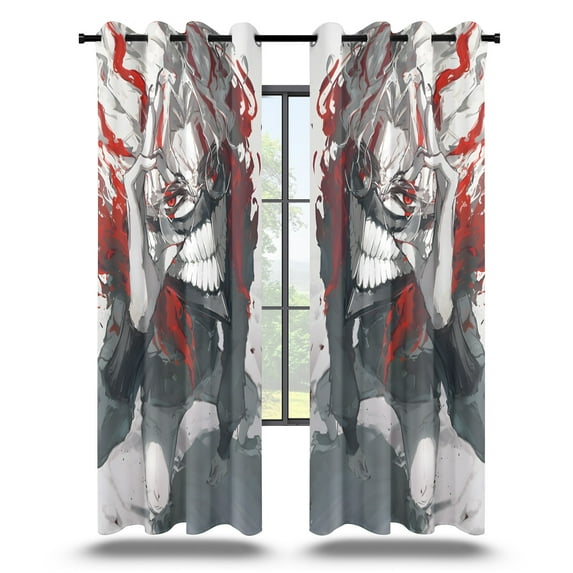 Anime Curtains for Bedroom Drapes DAN DA DAN Takakura Ken Print Design Window Treatments Curtain Panel Set, 2-Panels, 52" W x 63" L