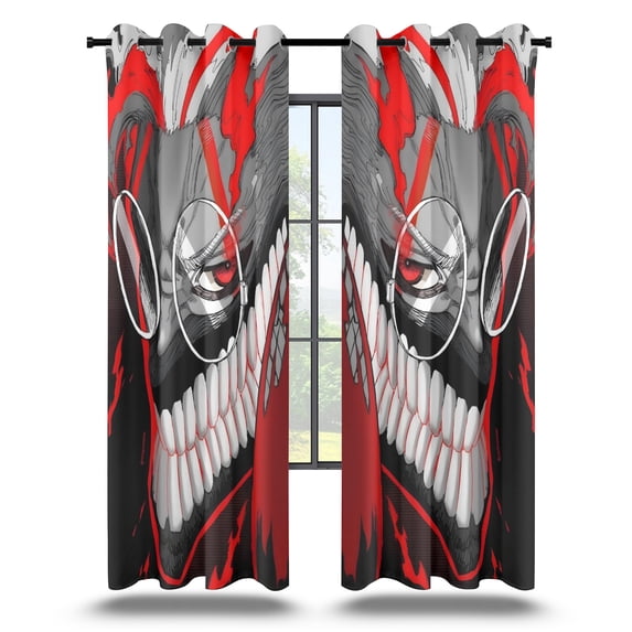 Anime Curtains for Bedroom Drapes DAN DA DAN Takakura Ken Print Design Window Treatments Curtain Panel Set, 2-Panels, 55" W x 63" L