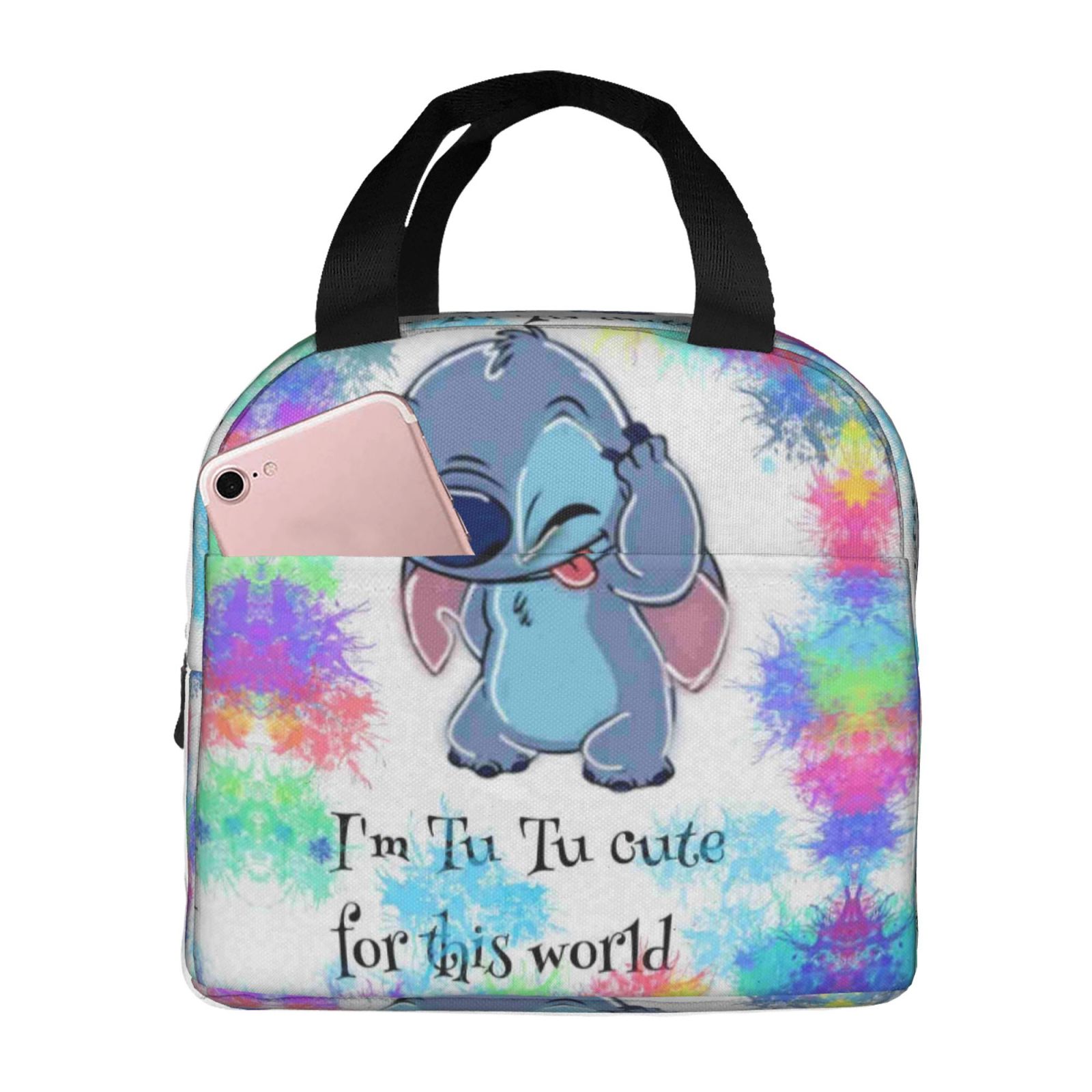 Anime Cute Lilo and Stitch Angel Lunch Bag Insulation Portable Lunch