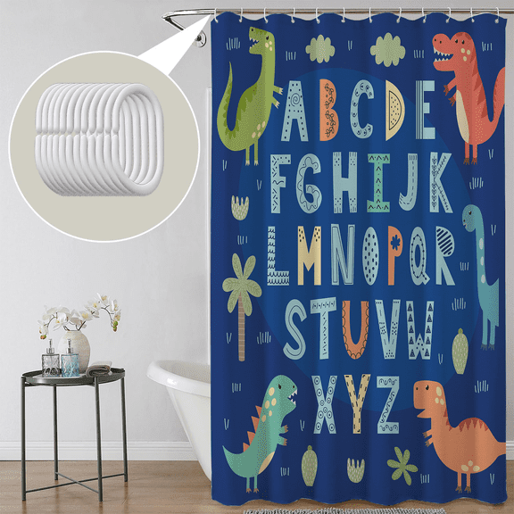 Anime Cute Shower Curtain Funny Raining Anime Shower Curtain Colorful Kids Bathroom Shower Curtain Waterproof with 12 PCS Hooks 60x72 Inch