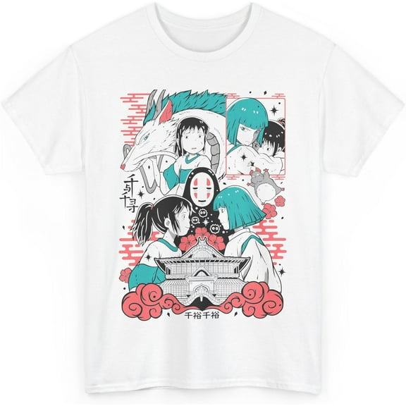 Anime Cute T-Shirt Soot Sprites Graphic Tee Cotton Kawaii Manga Anime Otaku Aesthetic Unisex - Anime Gift