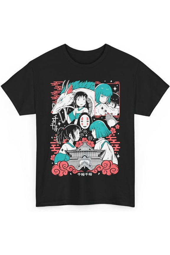 Anime Cute T-Shirt Soot Sprites Graphic Tee Cotton Kawaii Manga Anime Otaku Aesthetic Unisex - Anime Gift