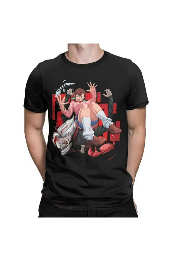 Anime Dandadan Shirt Okarun Graphics Men Cotton Short Sleeve Unisex S-3XL Black Vintage T-shirts S