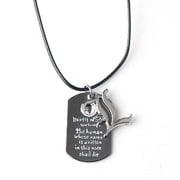 Anime Death Note Necklace with L Logo and Double Sided Dogtag