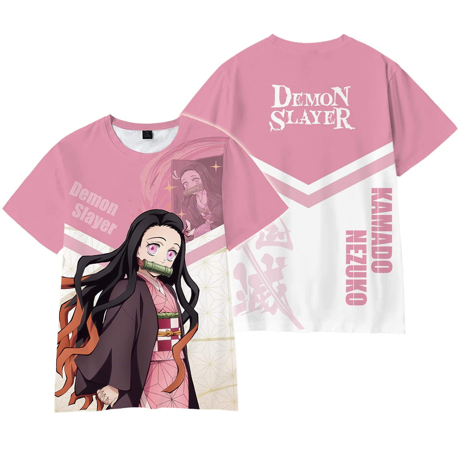 Anime Demon Slayer T-Shirt - Unisex Kawaii Casual 3D Print Tee With Free Keychain (Multiple Sizes) - View #8