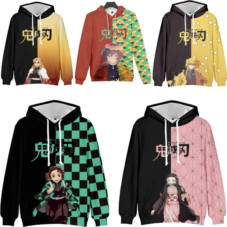 Anime Demon Slayer 3d Printed Hoodie Fall and Winter Kids Men Women's Anime  Jacket Hoodies Personality Sweatshirt,#5,Size-Adult 7XL 