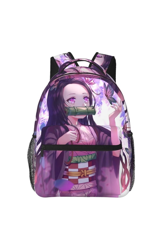 Anime Demon Slayer Backpack Tanjiro Adjustable Lightweight Large Capacity Casual Bags D