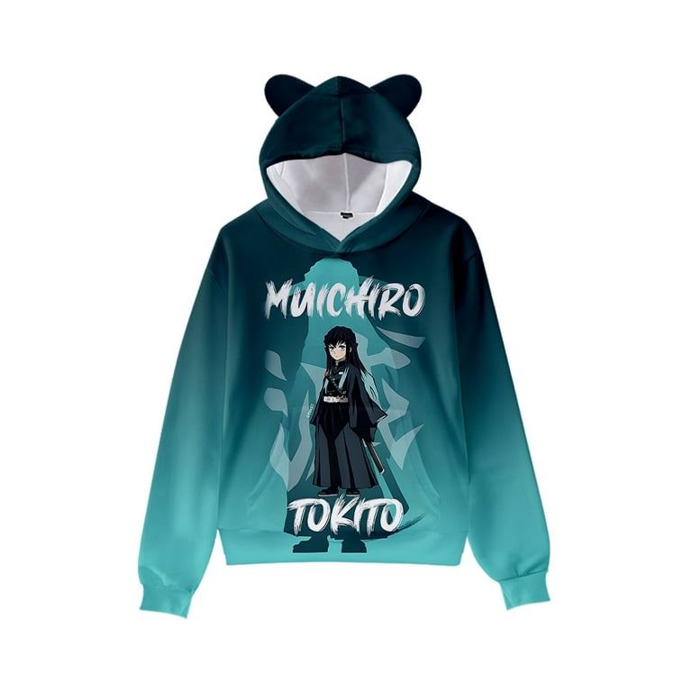 Anime Demon Slayer Cat Ears Hoodies For Kids Sweatshirts Spring Autumn Children s Cute Hoodie Boys Girls Cartoon Pullover Clothes Walmart