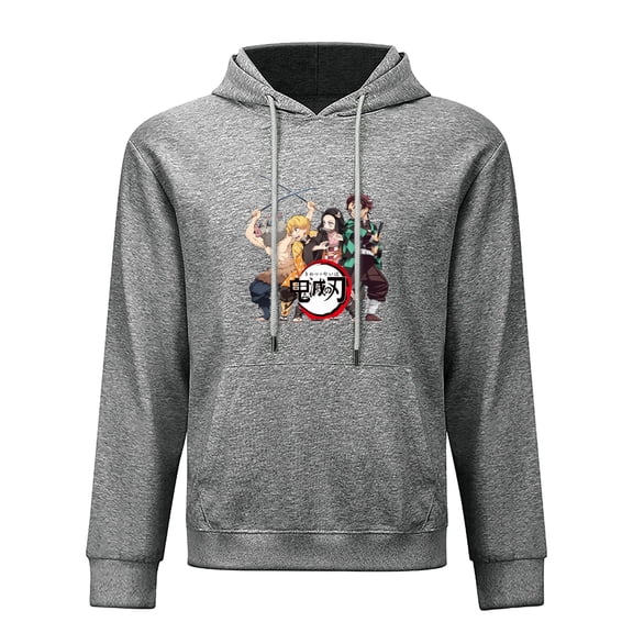 Anime Demon Slayer Kimetsu No Yaiba Hoodie,Unisex Adult Hooded Sweater, Soft Pullover, Sports With Big Pockets Sportswear