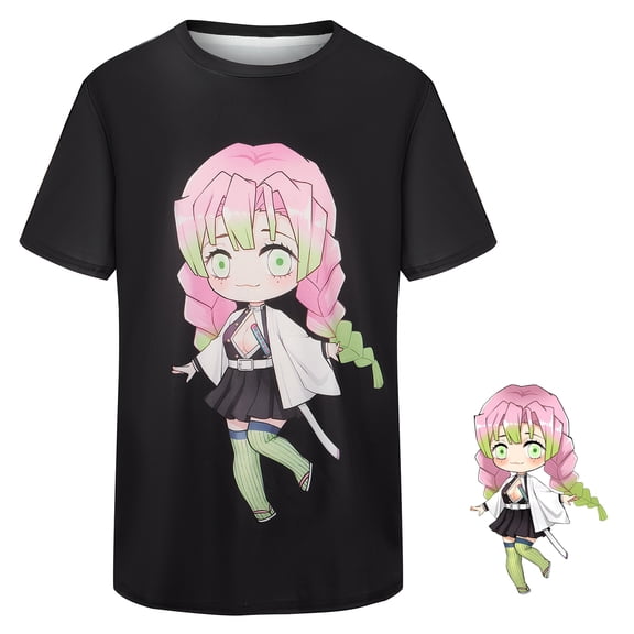 Anime Demon Slayer Kimetsu No Yaiba Kanroji Mitsuri Cosplay Costume Women 3D Print Summer T-Shirt