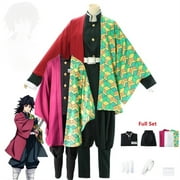 Anime Demon Slayer Kimetsu No Yaiba Tomioka Giyuu Cosplay Costume Uniforms Halloween Costumes For Kids Adults(S)