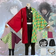 Anime Demon Slayer Kimono Tomioka Giyuu Cosplay Costume Kimetsu no Yaiba Halloween Uniform Paryt Clothes(S)