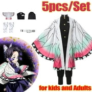 Anime Demon Slayer Kochou Shinobu Cosplay Costume 5Pcs Outfit for Christmas Costume Kimono