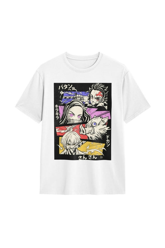 Anime Demon Slayer Shirt Mens Shirts 3D Printing T-Shirts Cartoon Cosplay Shirts Fashion Casual Top black3-Small