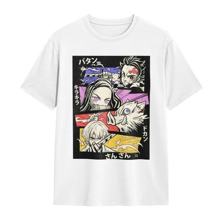 Anime Demon Slayer Shirt Mens Shirts 3D Printing T-Shirts Cartoon Cosplay Shirts Fashion Casual Top black3-XX-Large