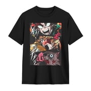 Anime Demon Slayer Shirt Mens Shirts 3D Printing T-Shirts Cartoon Cosplay Shirts Fashion Casual Top black4-Large