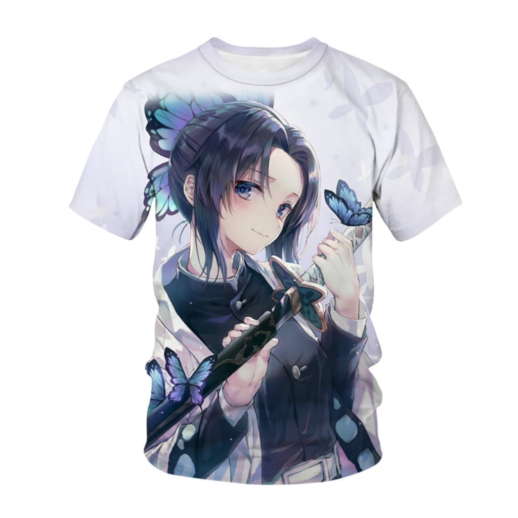 Anime Demon Slayer Short Sleeve Casual Tees Classic Demon Slayer ...