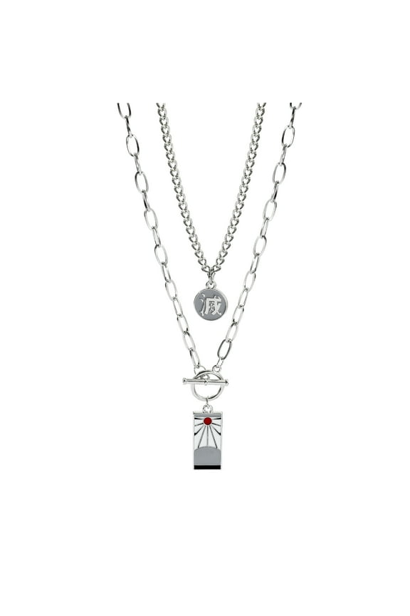 Anime Demon Slayer Tanjiro Pendant Necklace - Kimetsu Noyaiba Necklace Hip Hop Style Cosplay Jewelry for Women Men