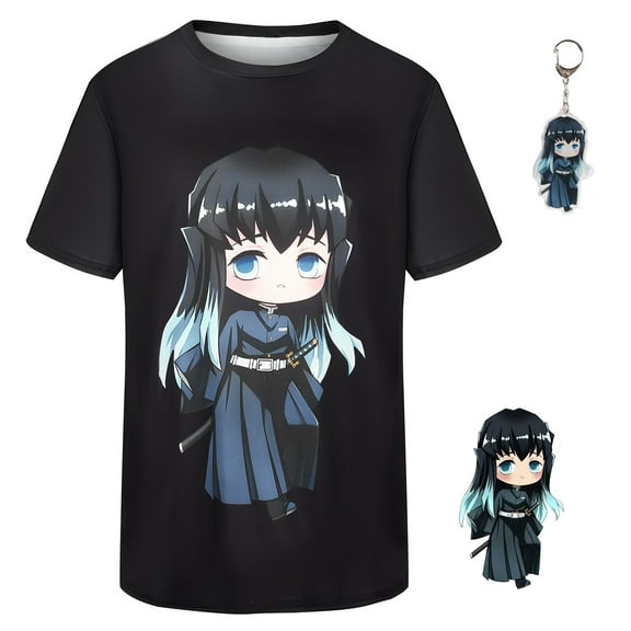 Anime Demon Slayer Tokitou Muichirou Cosplay Costume 3D Print Men Summer T-Shirts