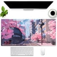 thumbnail image 1 of Anime Desk Mat, Kawaii Mousepad Cute, Cherry Blossom Street in Japan, Pink Sakura Flowers Japanese Aesthetics Desk Pad, XXL Gaming Mouse Pad31.5 x 15.7 Inch, 1 of 6