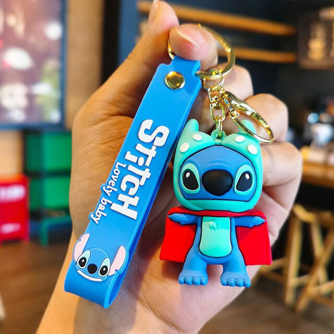 Disney Cute Cartoon Lilo & Stitch Silicone Keychain Keyring