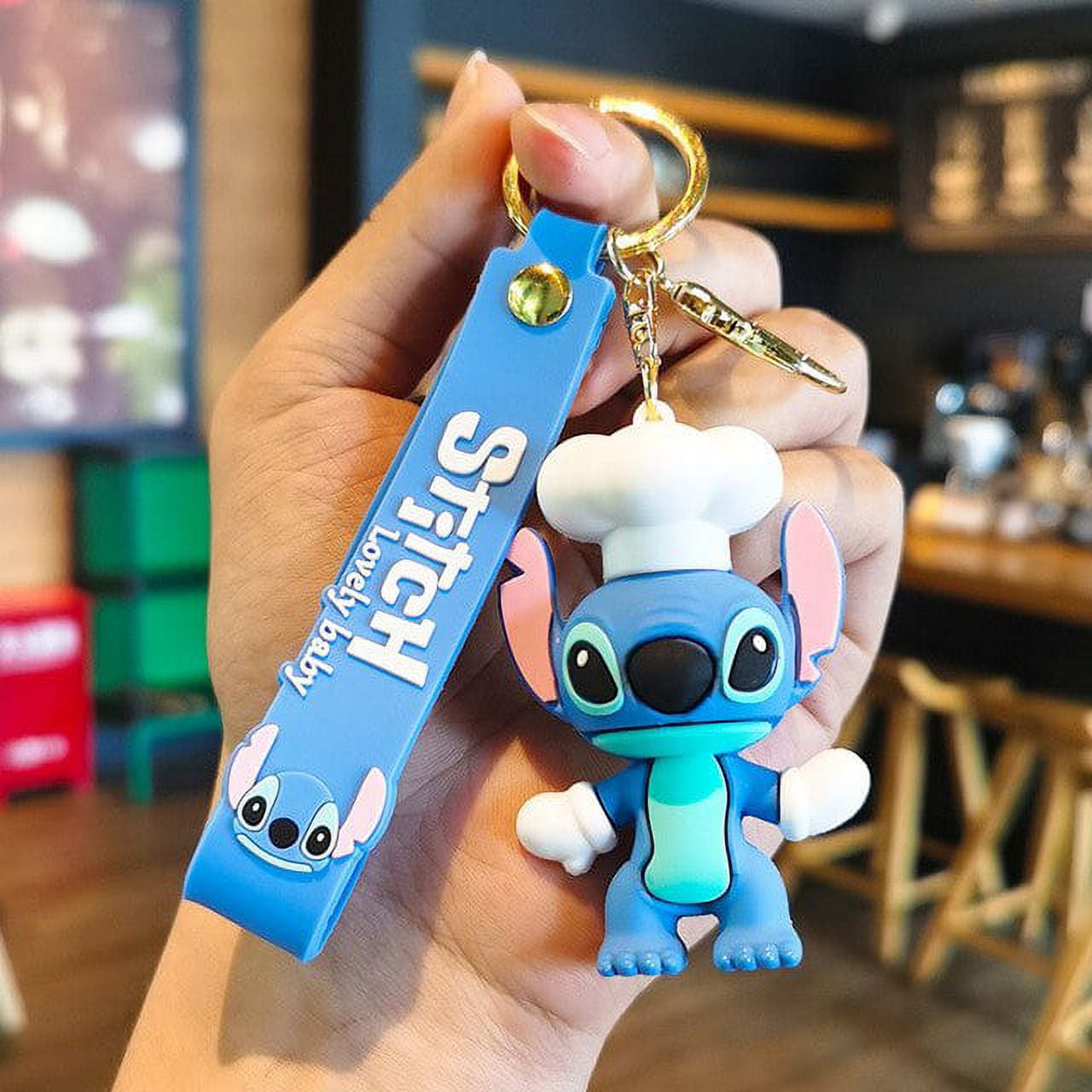 Cute Stitch Silica Gel Keychains Cartoon Lilo & Stitch Anime Keyholder  Disney Pendant Keyrings for Bag Hanging Jewelry Gifts