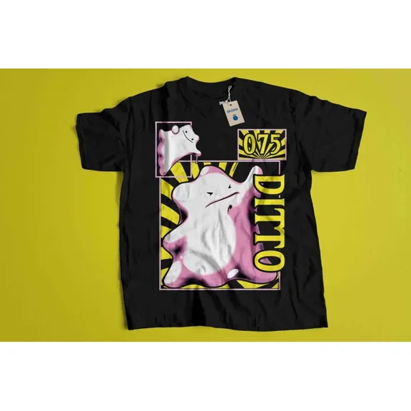 Reprint Rare Anime Ditto T Shirt Size S - 5Xl BLACK Size S - 5XL