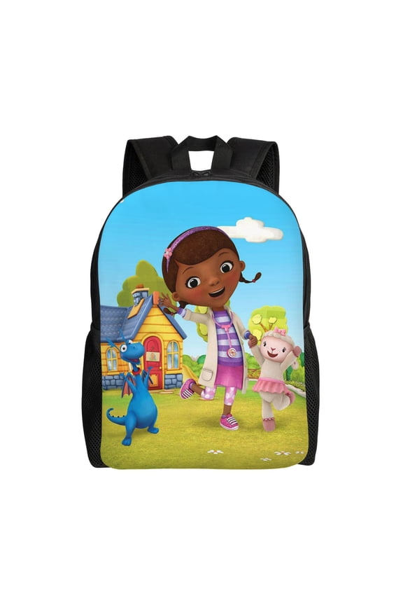 Doc Mcstuffins Backpacks Large Capacity Shoulders Daypack Unisex Casual Knapsack Rucksack Student Satchel Bookbag