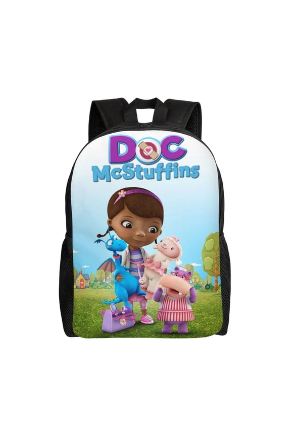 Anime Doc Mcstuffins Backpacks Large Capacity Shoulders Daypack Unisex Casual Knapsack Rucksack Student Satchel Bookbag