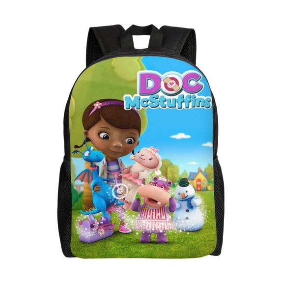 Anime Doc Mcstuffins Backpacks Large Capacity Shoulders Daypack Unisex Casual Knapsack Rucksack Student Satchel Bookbag