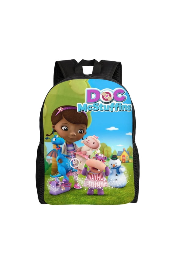 Anime Doc Mcstuffins Backpacks Large Capacity Shoulders Daypack Unisex Casual Knapsack Rucksack Student Satchel Bookbag