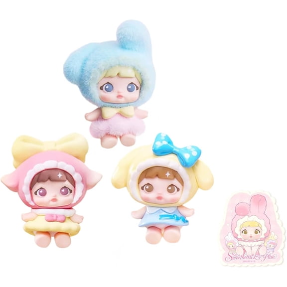 Anime Doll Blind Box, Nommi Sweetheart Project Series Chibi PVC Figure, Decorative Desktop Ornament for Display, Collectible Anime Figure for Birthday Christmas Gift (3pcs Random Figures)