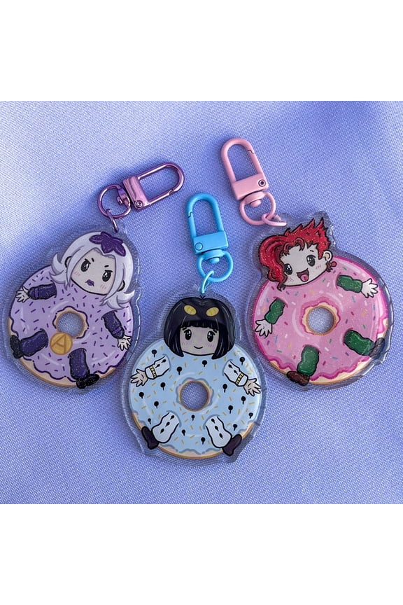 Anime Donut Character Acrylic Keychains, random 1 pack