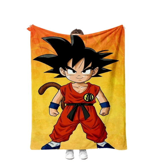 Anime Dragon Ball Blanket Cartoon Printing Soft Blanket Kids Adult Lightweight Seasonal Blanket for Bed Sofa Office Picnic Travel Lightweight Bed Blanket
