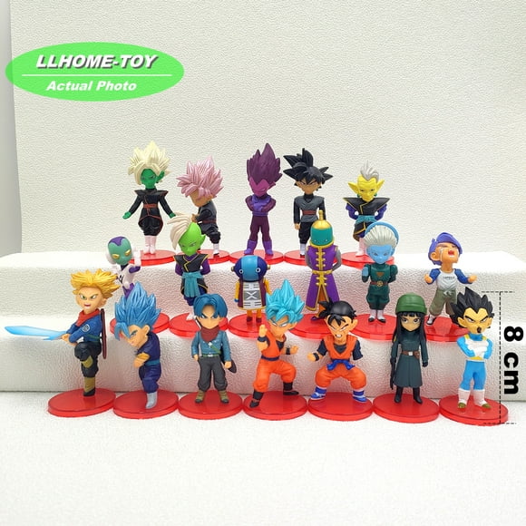 Anime Dragon Ball Super Goku Trunks Vegeta 18pcs Figure Cake topper Toy Gift